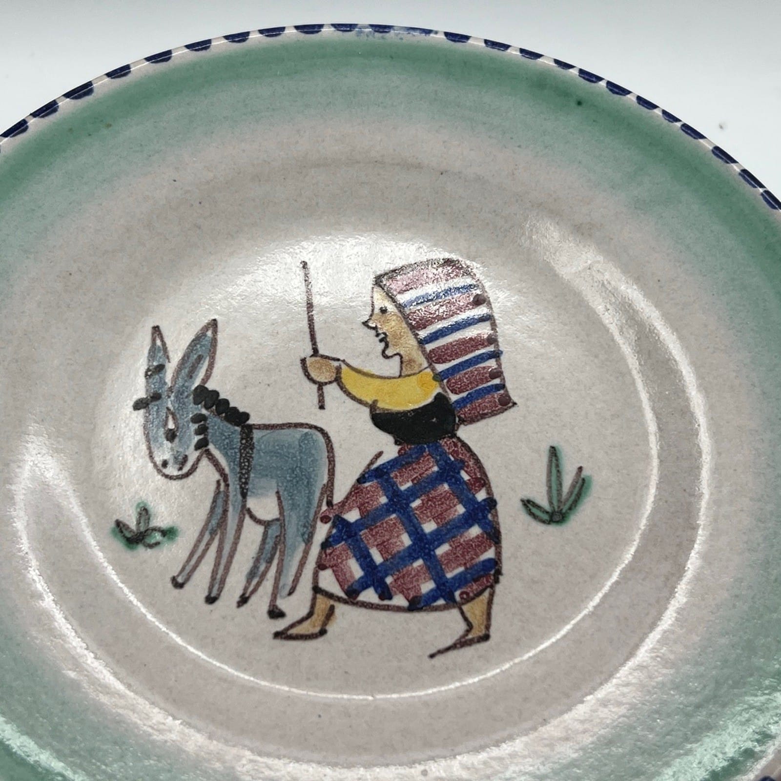 Piatto in ceramica Pinto di Vietri sul mare vietrese Vintage con Asinello Categoria  Servizio tazze - Tazze