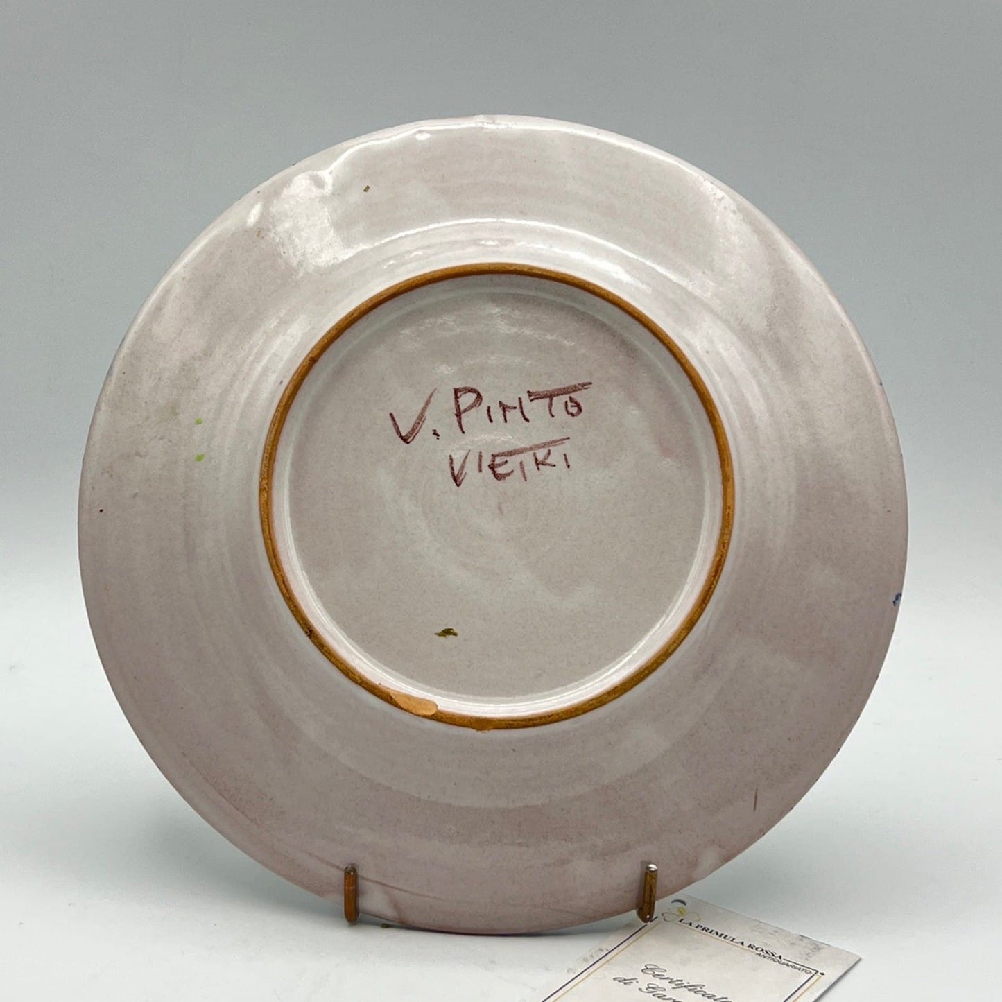 Piatto in ceramica Pinto di Vietri sul mare vietrese Vintage con Asinello Categoria  Servizio tazze - Tazze
