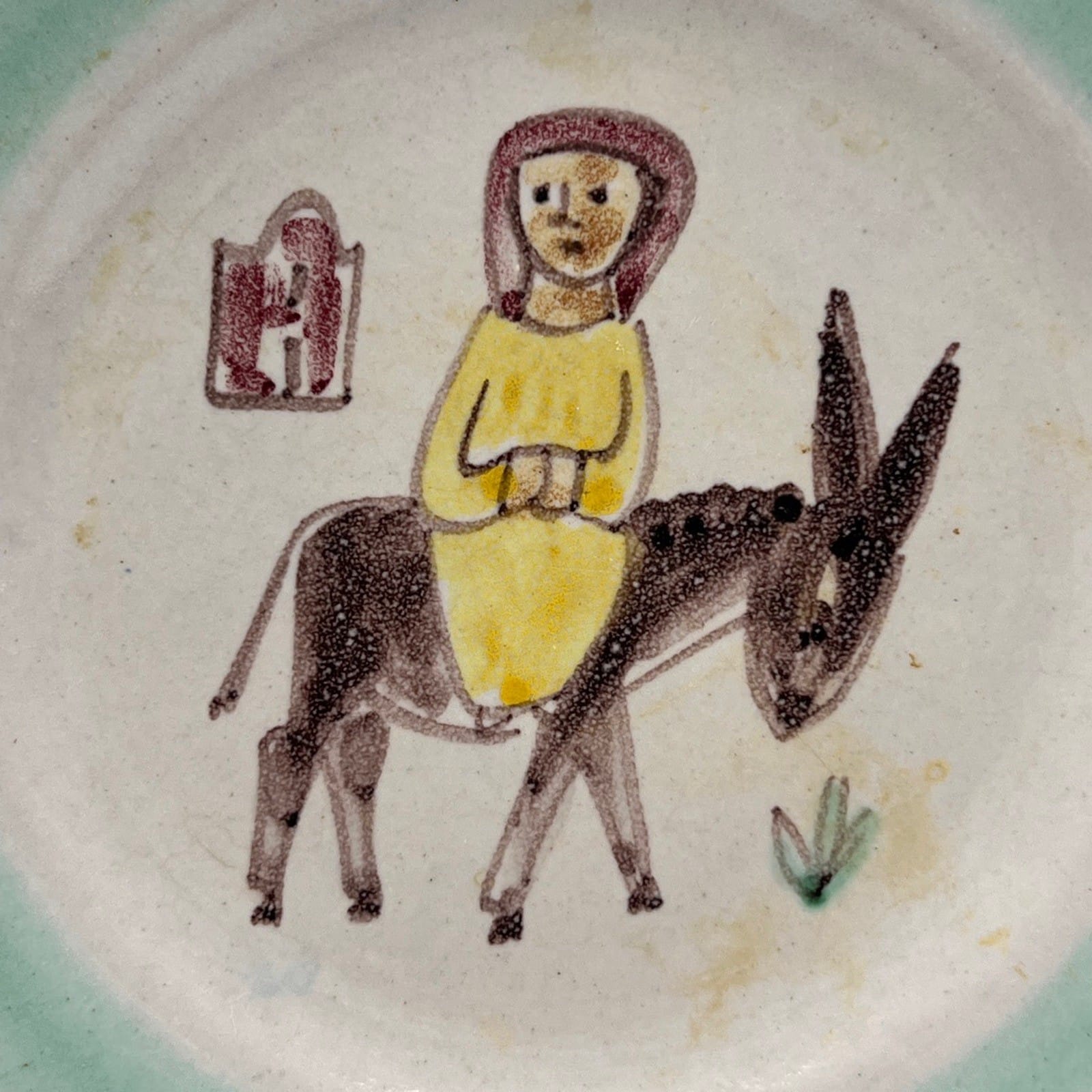 Piatto in ceramica V. Pinto di Vietri sul mare vietrese Vintage con Asinello Categoria  Servizio tazze - Tazze