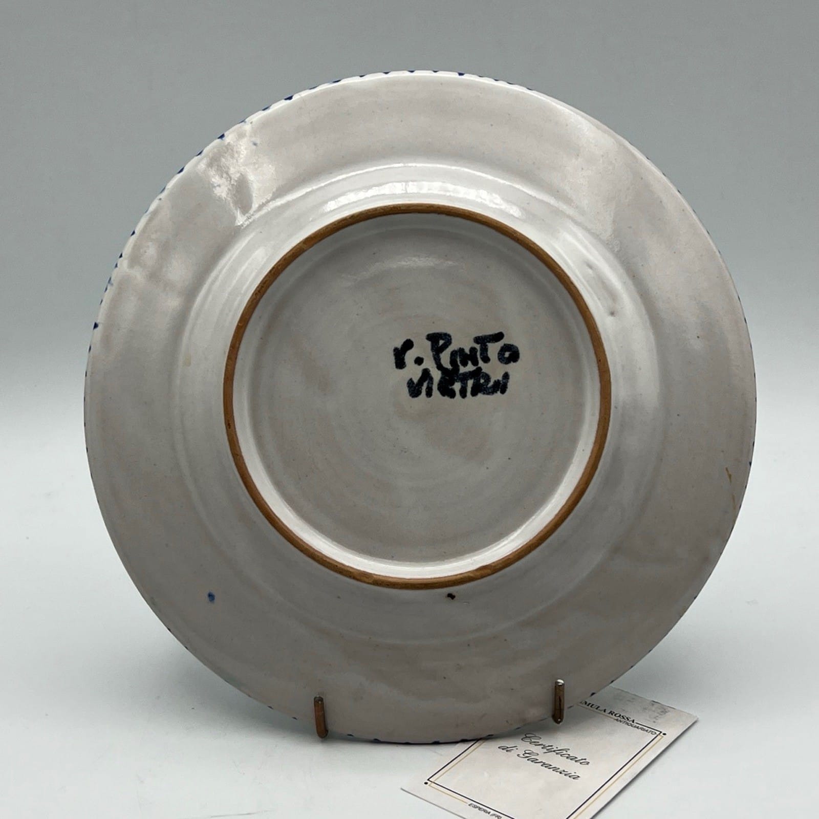 Piatto in ceramica V. Pinto di Vietri sul mare vietrese Vintage con Asinello Categoria  Servizio tazze - Tazze