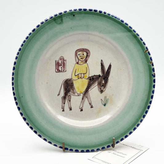 Piatto in ceramica V. Pinto di Vietri sul mare vietrese Vintage con Asinello Categoria  Servizio tazze - Tazze