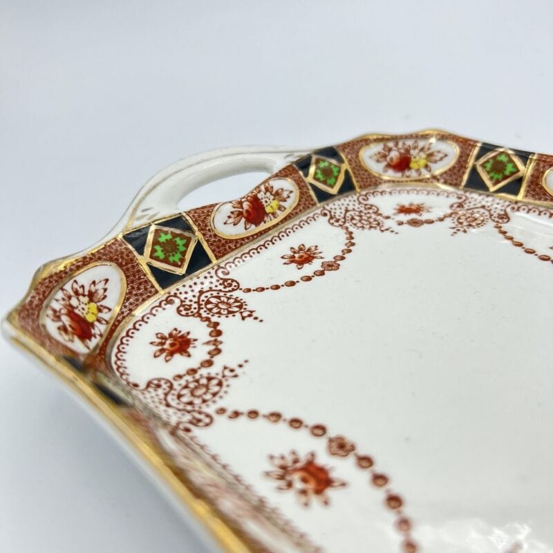 Piatto rettangolare antico in ceramica vassoio con manici Inglese anni 20 Categoria  Piatti Vassoio