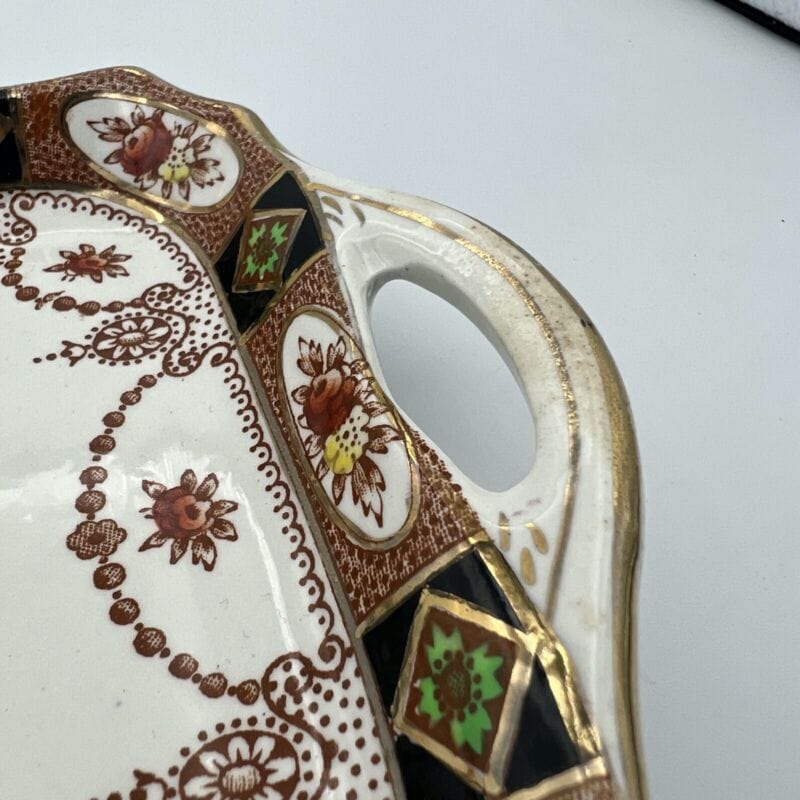 Piatto rettangolare antico in ceramica vassoio con manici Inglese anni 20 Categoria  Piatti Vassoio