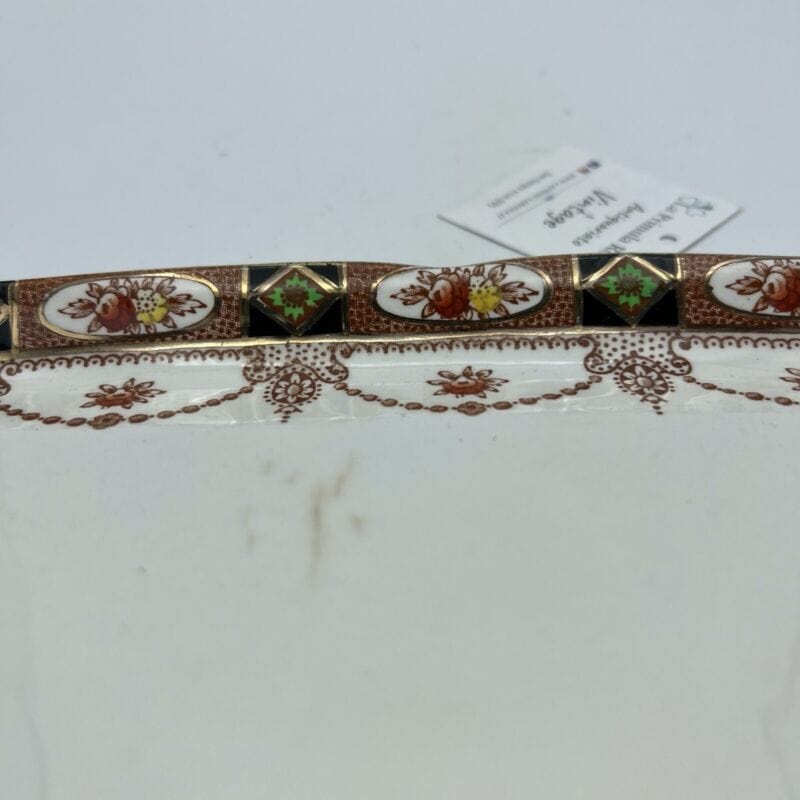 Piatto rettangolare antico in ceramica vassoio con manici Inglese anni 20 Categoria  Piatti Vassoio