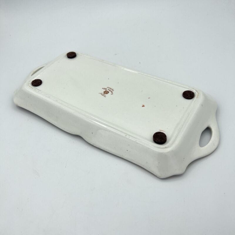 Piatto rettangolare antico in ceramica vassoio con manici Inglese anni 20 Categoria  Piatti Vassoio