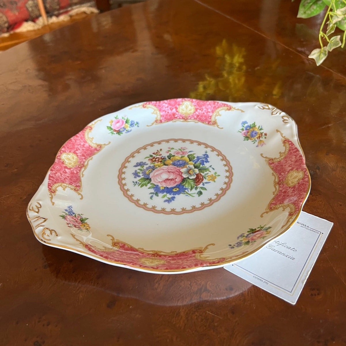 Piatto Vassoio per dolci con manici Royal Albert Lady Carlyle 1944 Porcellana Categoria  Centrotavola e Ciotole