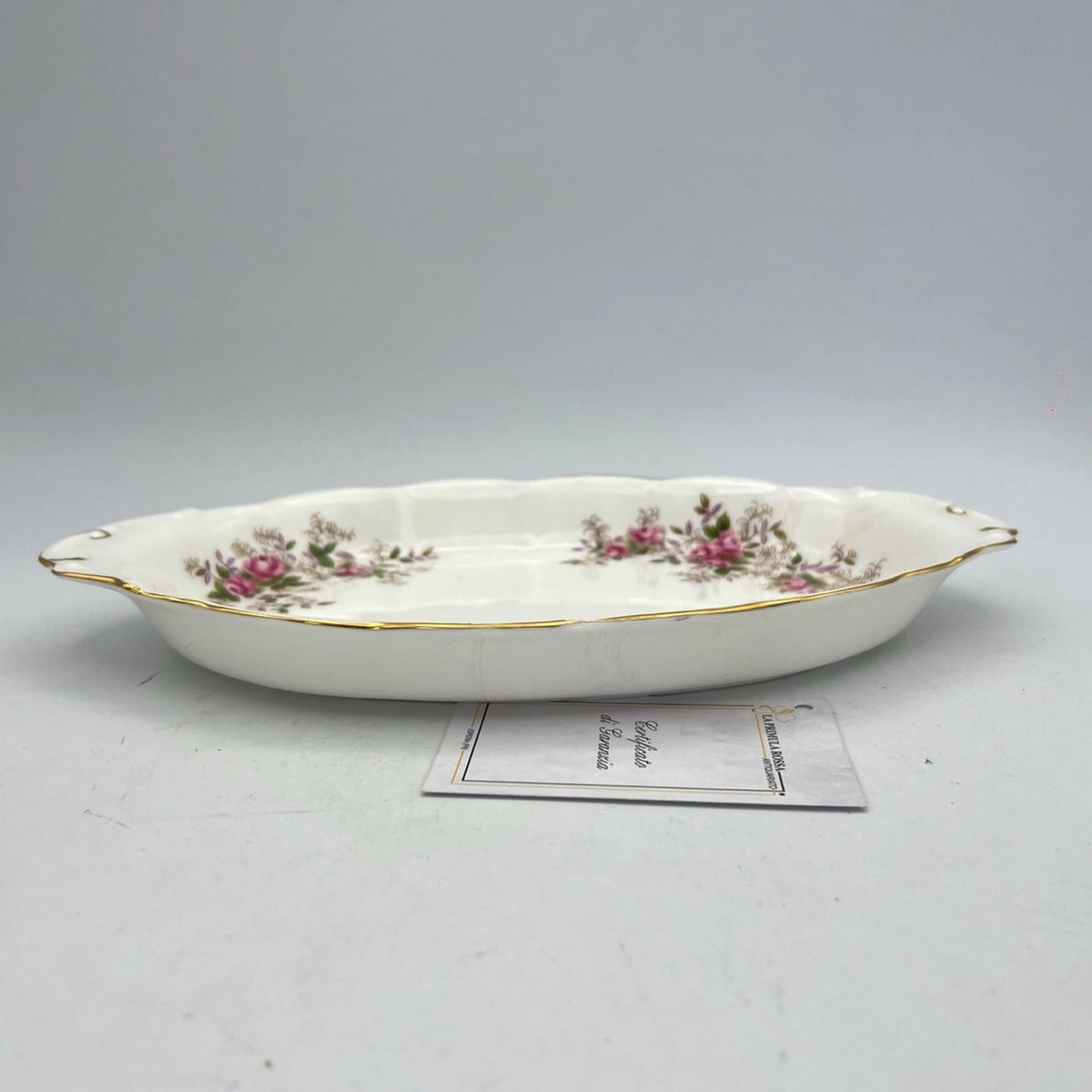 Piatto Vassoio Vassoietto con manici Royal Albert Lavender Rose 1961 Porcellana Categoria  Centrotavola e Ciotole