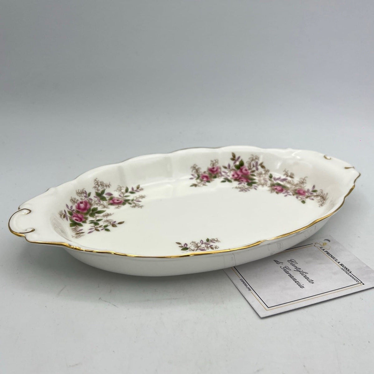 Piatto Vassoio Vassoietto con manici Royal Albert Lavender Rose 1961 Porcellana Categoria  Centrotavola e Ciotole