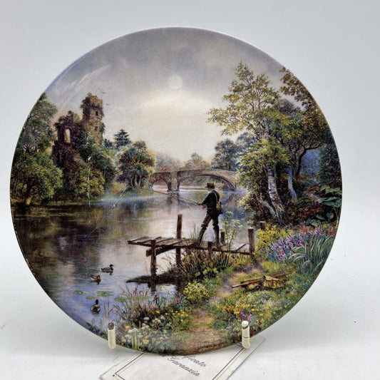 Piatto Vintage decorativo da muro in Porcellana Inglese Wedgwood Pesca a Mosca Categoria  Piatti e Piattini