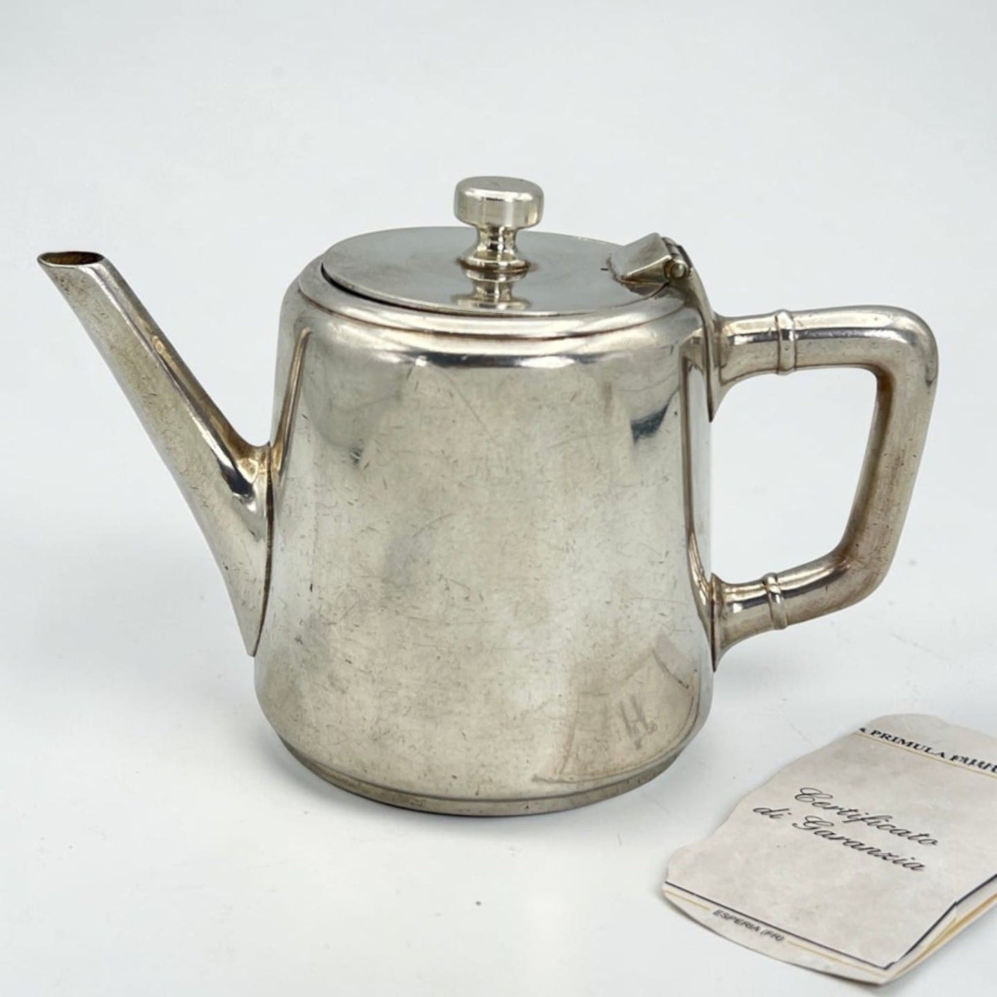 Piccola Caffettiera Antica in argento Silver plated Teiera sheffield Arthur K Categoria  Sheffield & Argento