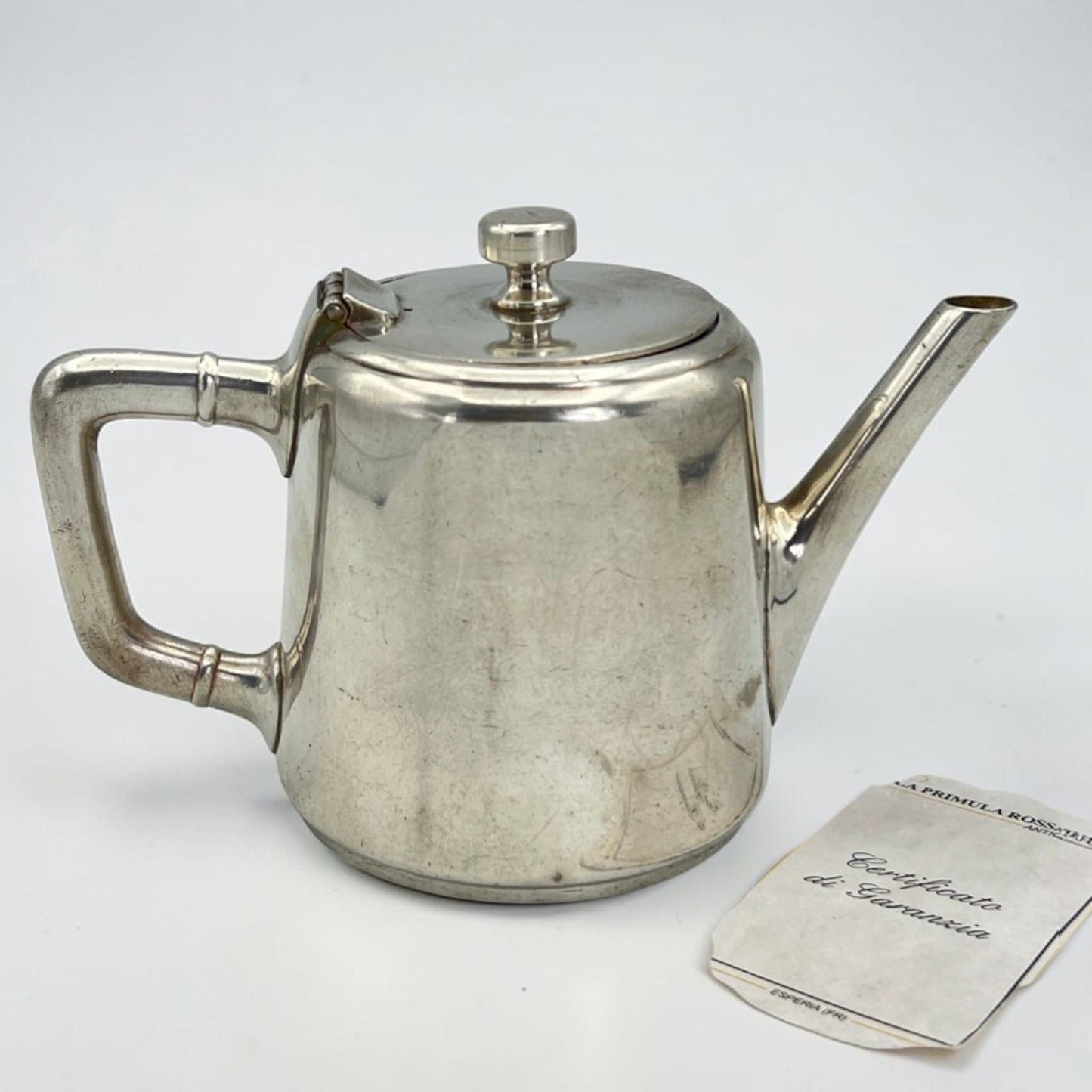 Piccola Caffettiera Antica in argento Silver plated Teiera sheffield Arthur K Categoria  Sheffield & Argento