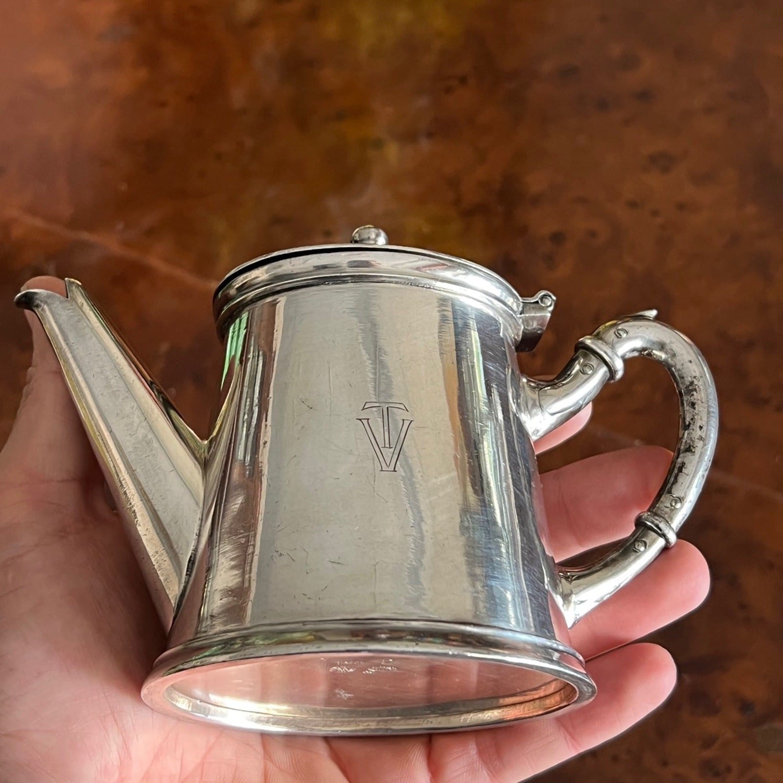 Piccola Caffettiera Antica in argento Silver plated Teiera sheffield Calderoni Categoria  Sheffield & Argento