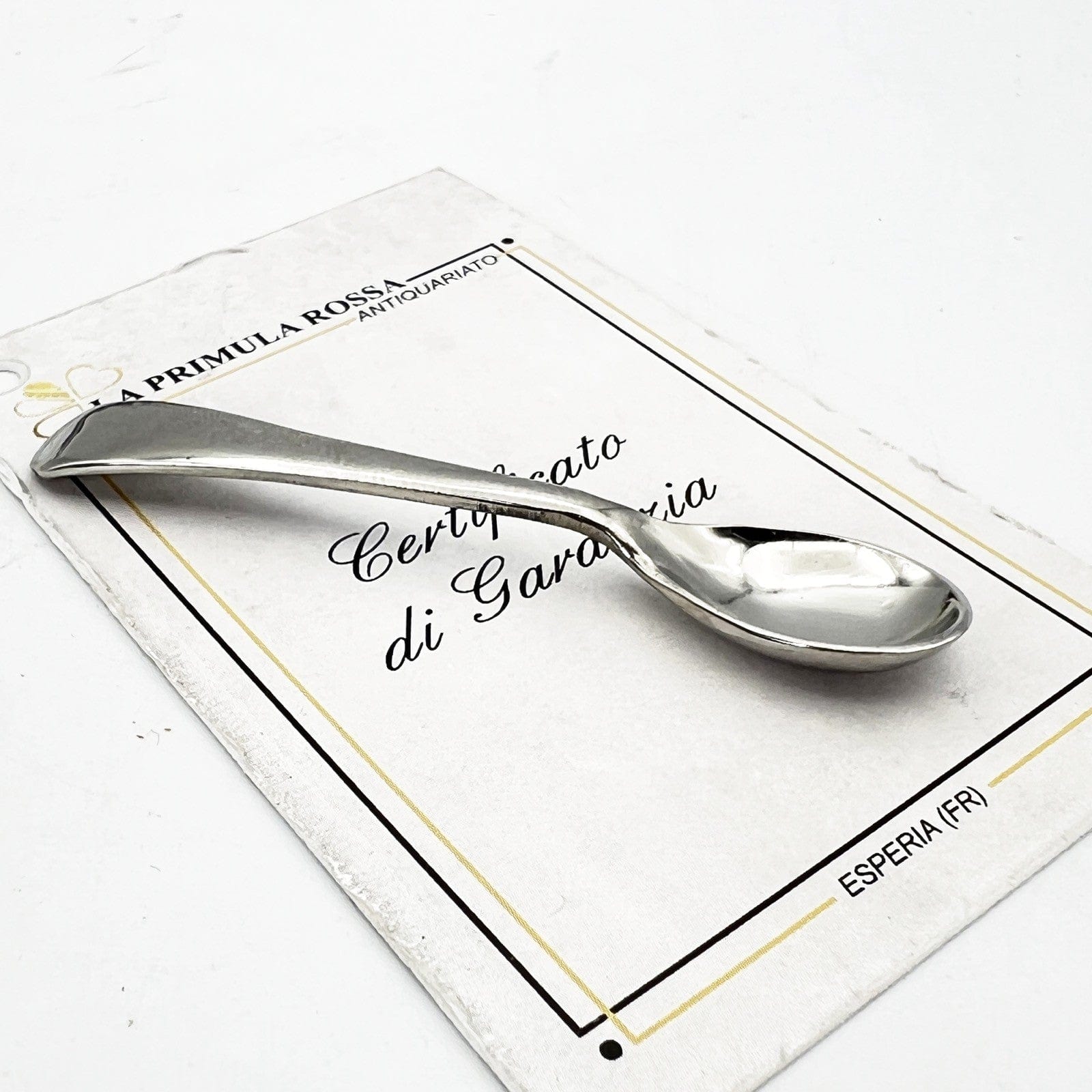 Piccolo Cucchiaino antico per sale spezie senape  in Acciaio staybrite Vintage Categoria  Sheffield & Argento