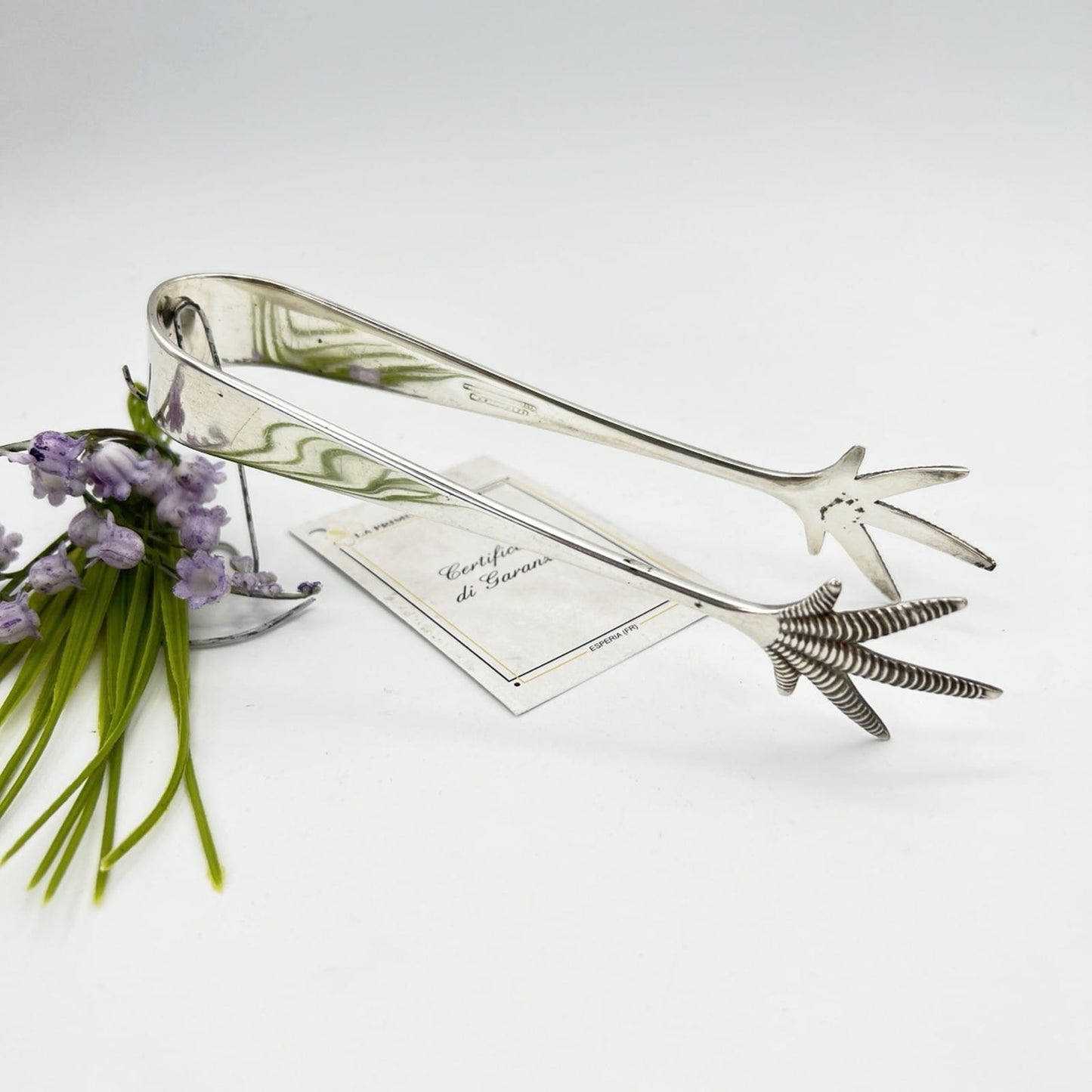 Pinza antica in argento sheffield per zollette da Ghiaccio Pinze silver plated Categoria  Sheffield & Argento