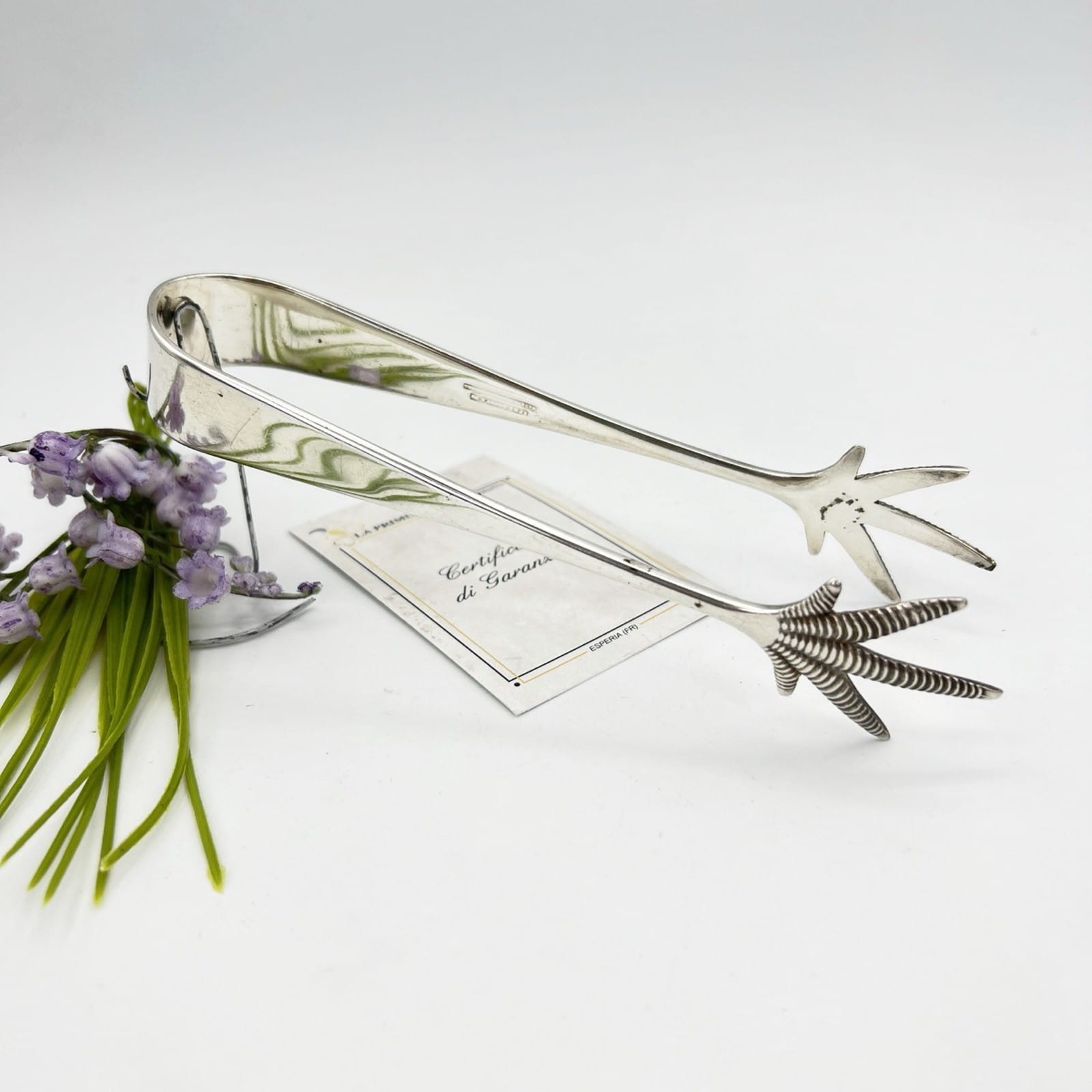 Pinza antica in argento sheffield per zollette da Ghiaccio Pinze silver plated Categoria  Sheffield & Argento