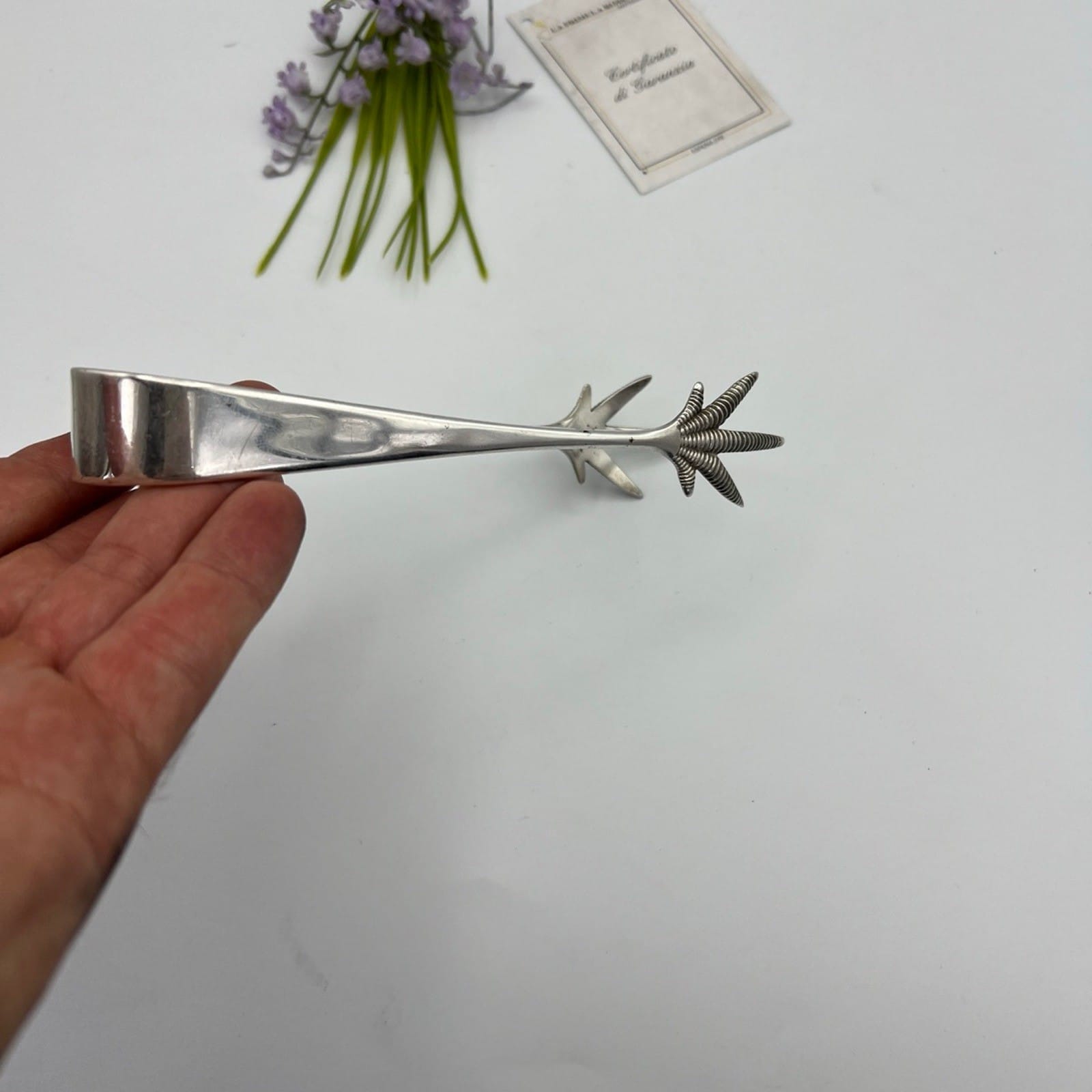Pinza antica in argento sheffield per zollette da Ghiaccio Pinze silver plated Categoria  Sheffield & Argento