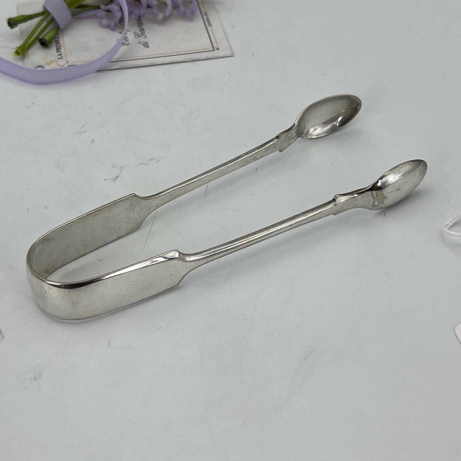 Pinza antica in argento sheffield per zollette zucchero Pinze inglesi d'epoca 3 Categoria  Sheffield & Argento