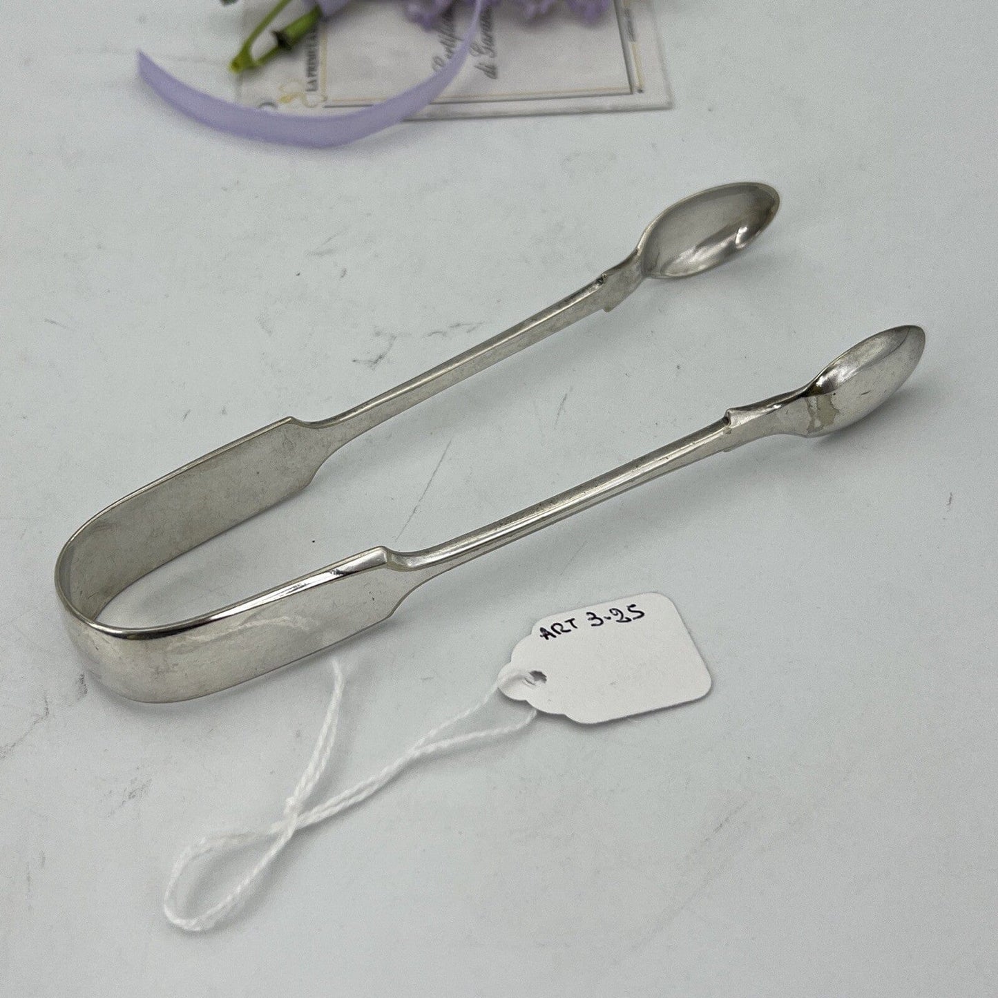 Pinza antica in argento sheffield per zollette zucchero Pinze inglesi d'epoca 3 Categoria  Sheffield & Argento