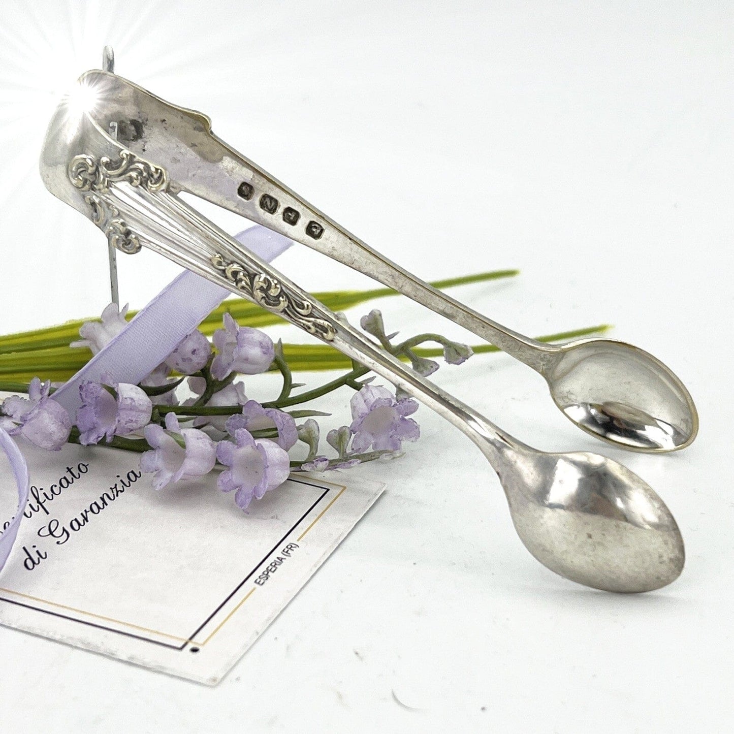 Pinza antica in argento sheffield per zollette zucchero Pinze inglesi d'epoca 4 Categoria  Sheffield & Argento