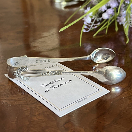 Pinza antica in argento sheffield per zollette zucchero Pinze inglesi d'epoca 4 Categoria  Sheffield & Argento