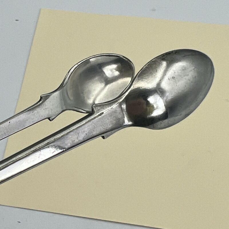 Mini Pinze In Acciaio Inox Con Manico A Rosa - Clip Per Cubetti Di Zucchero/Ghiaccio, Servizio Da Tè E Dessert, Vintage
