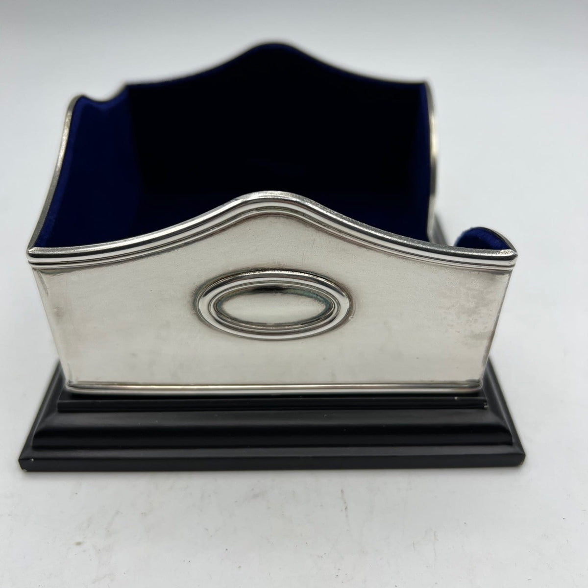 Porta biglietti da visita foglietti note scrivania in Argento Placcato anni '80 Categoria  Sheffield & Argento