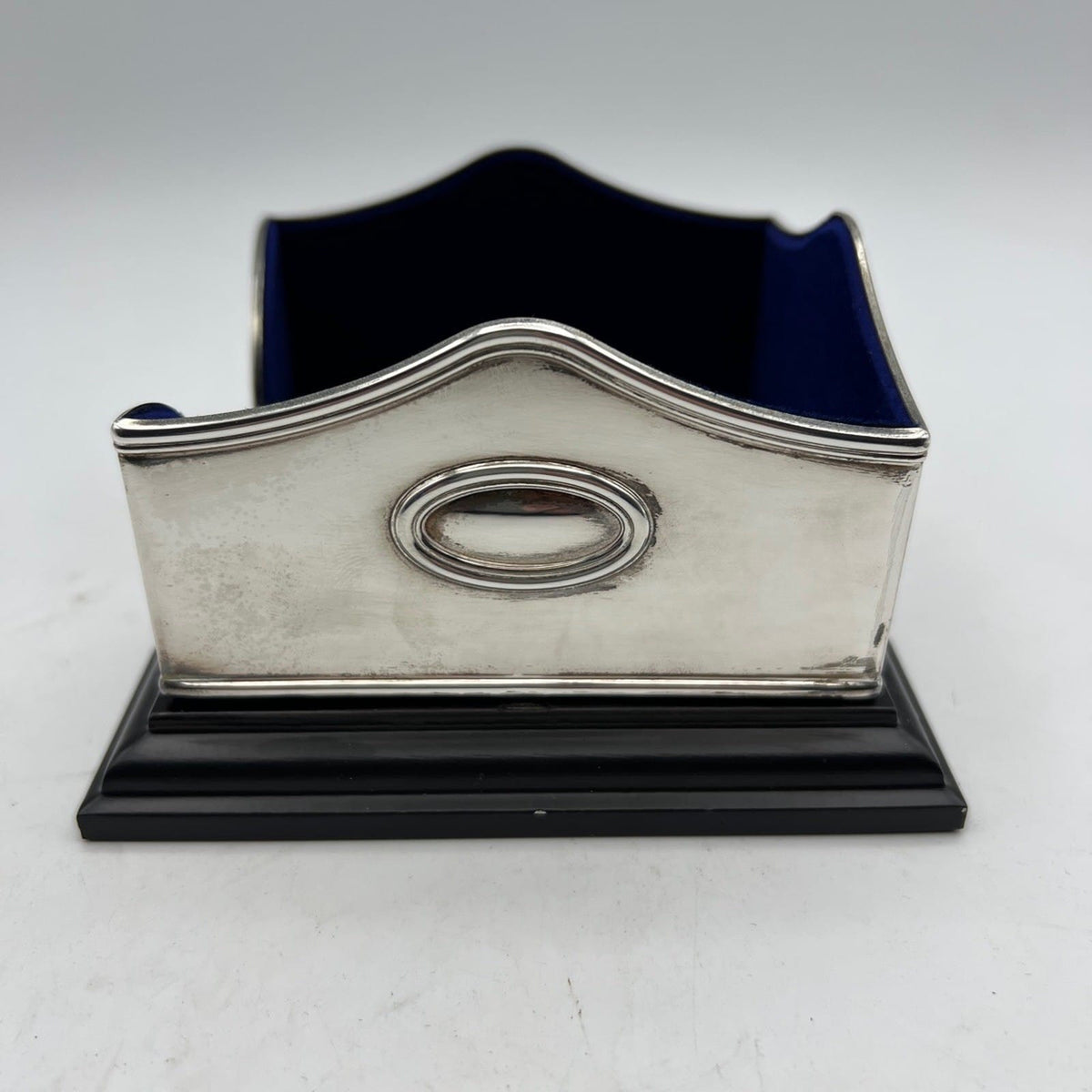 Porta biglietti da visita foglietti note scrivania in Argento Placcato anni '80 Categoria  Sheffield & Argento
