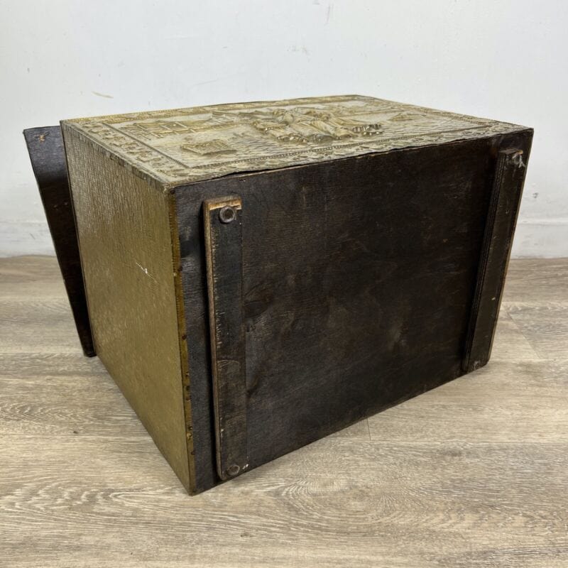 Porta carbone antico in legno ottone baule d'epoca vecchia carboniera inglese Categoria  Complementi d'arredo