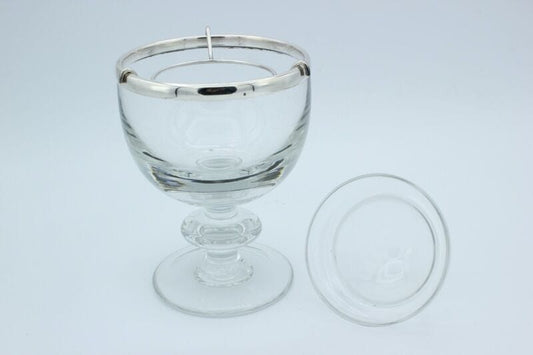 Porta caviale in argento 800 e vetro coppa vintage anni 70 Fiam Arte Nostra per Categoria  Sheffield & Argento