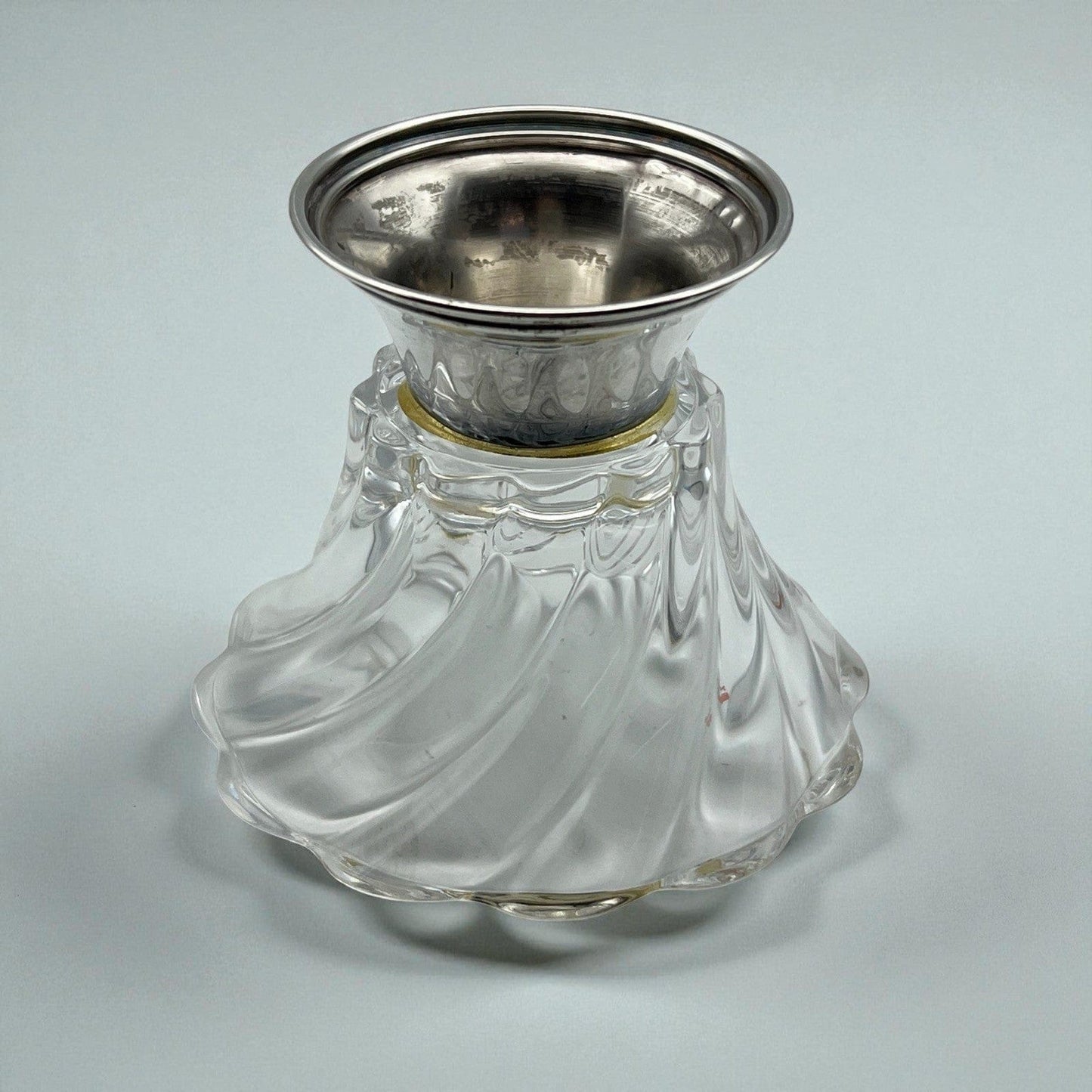 Porta confetti bon bon gioielli in Argento 800 Cristallo vetro Alzatina anni 70 Categoria  Sheffield & Argento