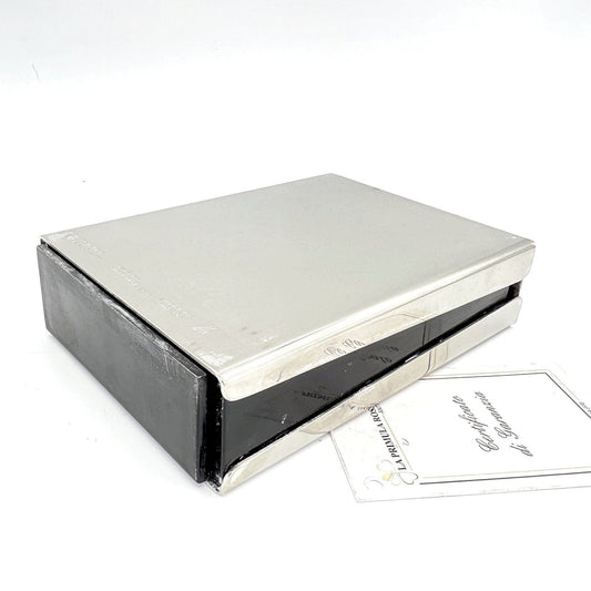 Portabiglietti da visita scrivania in Argento Placcato Alitalia anni '70 design Categoria  Sheffield & Argento