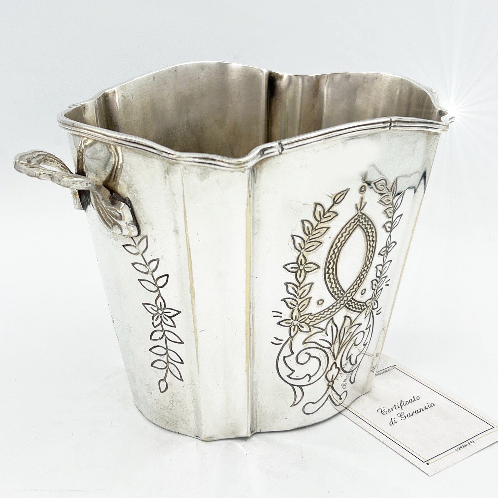 Portabottiglia in argento sheffield silver plated secchiello per Ghiaccio vino Categoria  Sheffield & Argento
