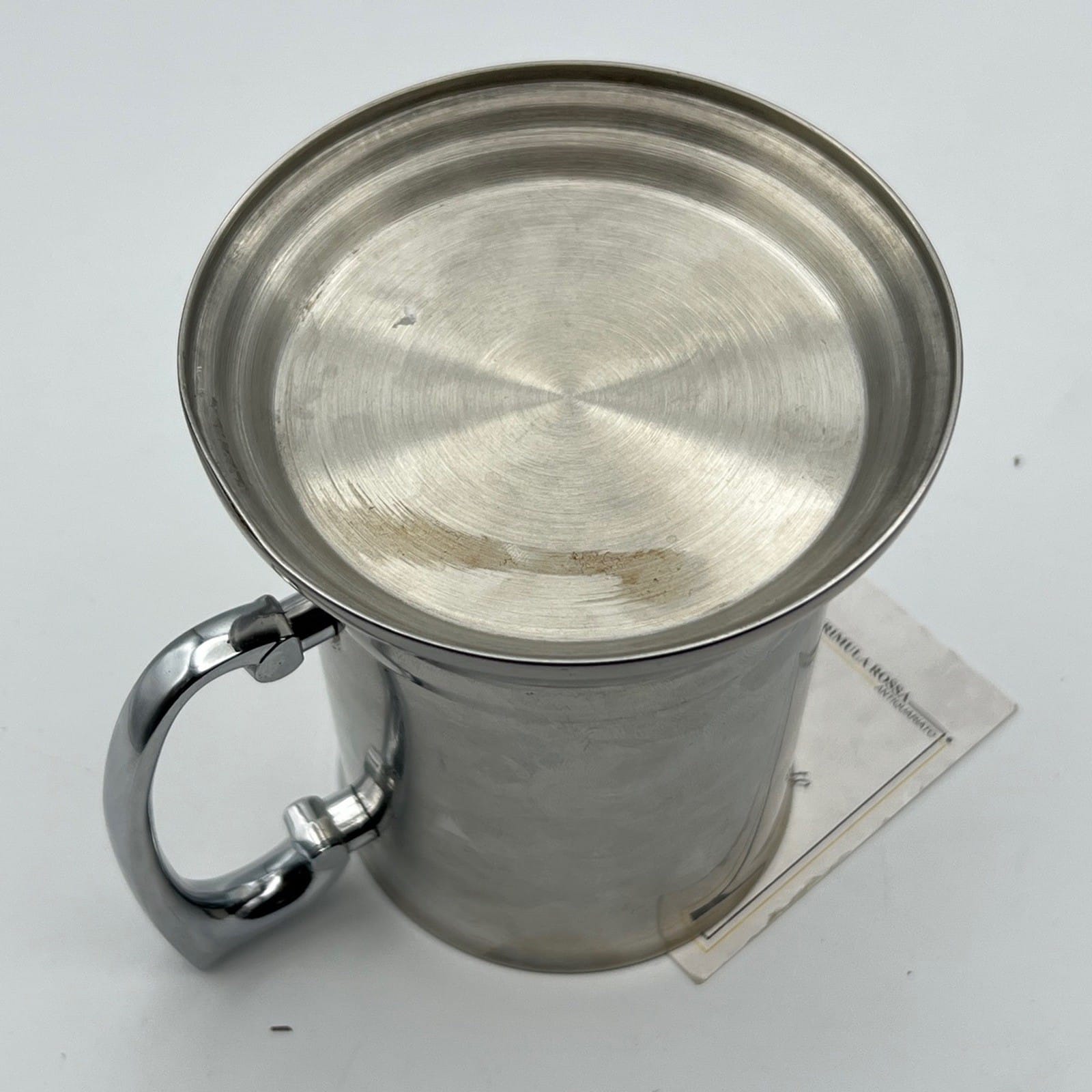 Portapenne da per scrivania in stile antico boccale metallo lucido silver Categoria  Sheffield & Argento