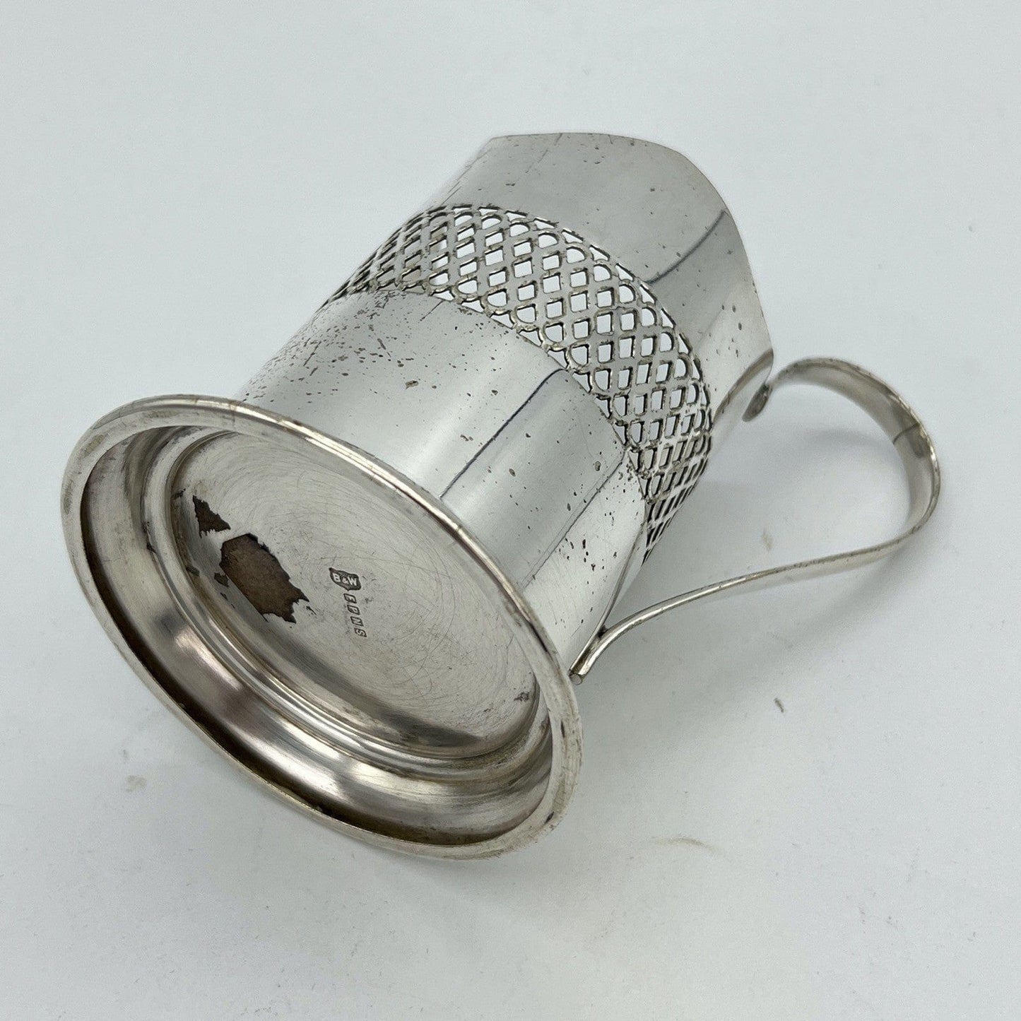 Portapenne da scrivania antico in Argento EPNS d' epoca 900 inglese Bicchiere Categoria  Sheffield & Argento