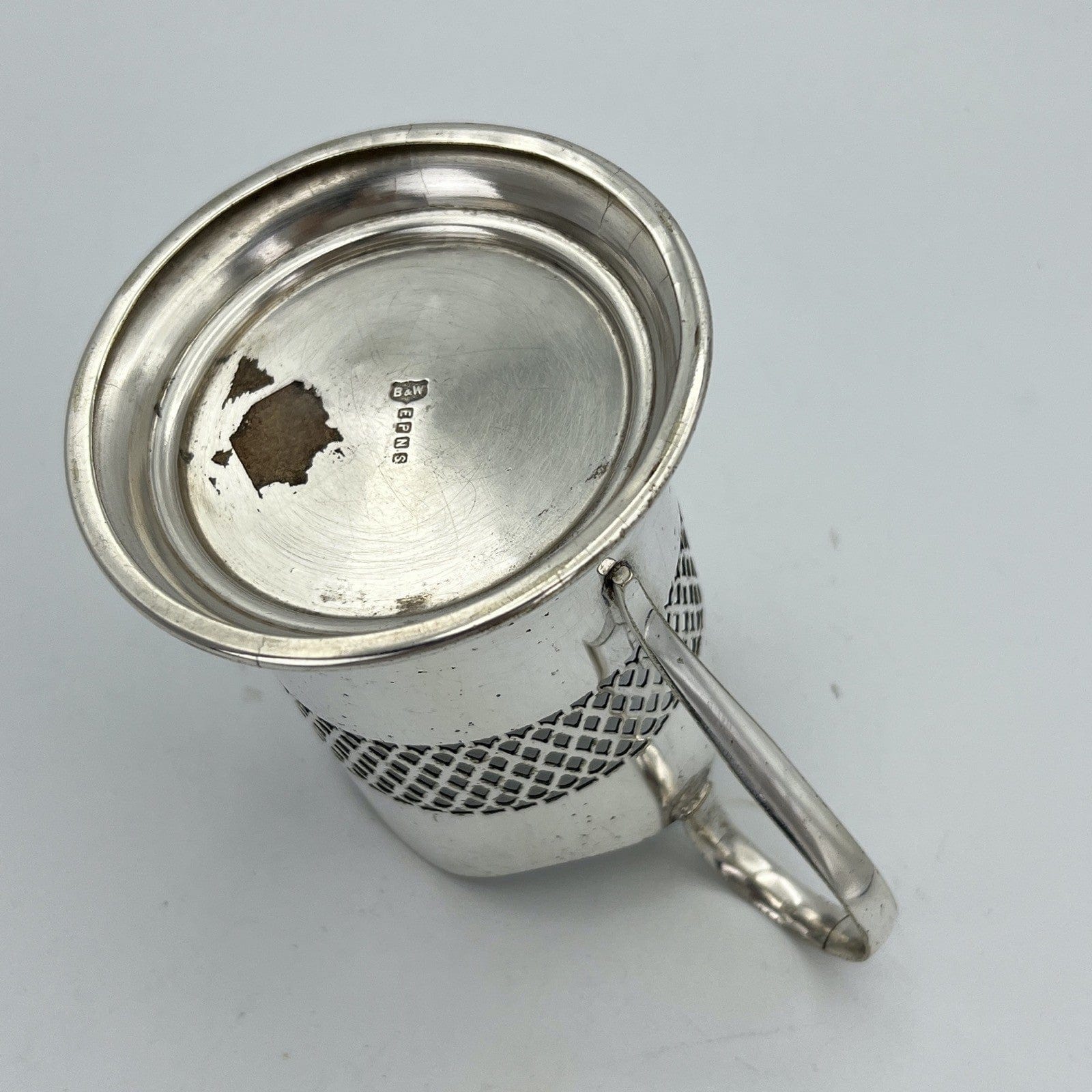 Portapenne da scrivania antico in Argento EPNS d' epoca 900 inglese Bicchiere Categoria  Sheffield & Argento