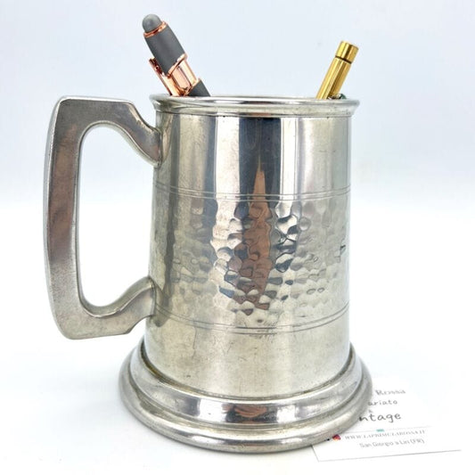 Portapenne da scrivania antico in argento sheffield boccale d'epoca 900 inglese Categoria  Sheffield & Argento