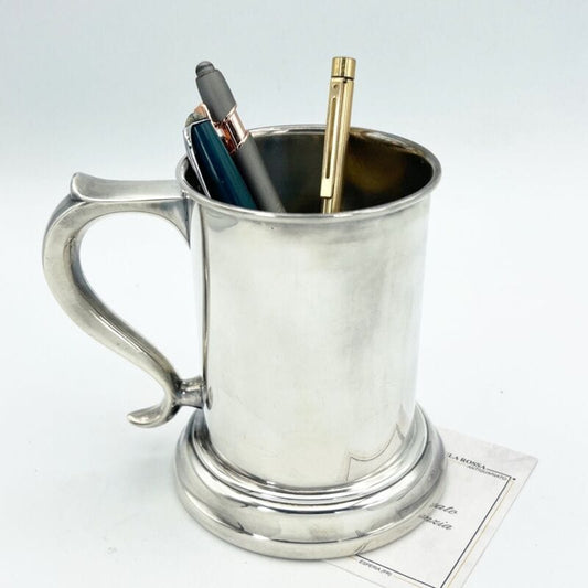 Portapenne da scrivania antico in argento sheffield boccale d'epoca 900 silver Categoria  Sheffield & Argento