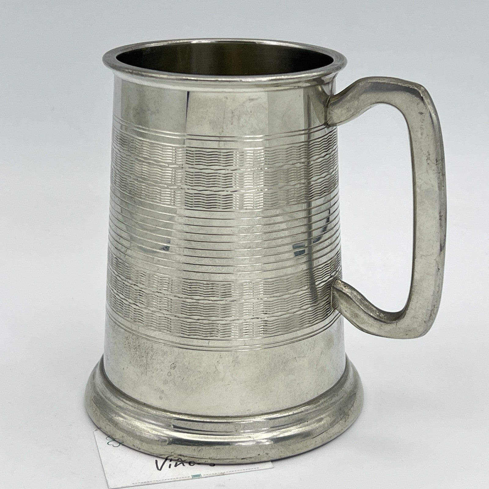 Portapenne da scrivania antico in metallo peltro boccale d'epoca 900 inglese XL Categoria  Sheffield & Argento