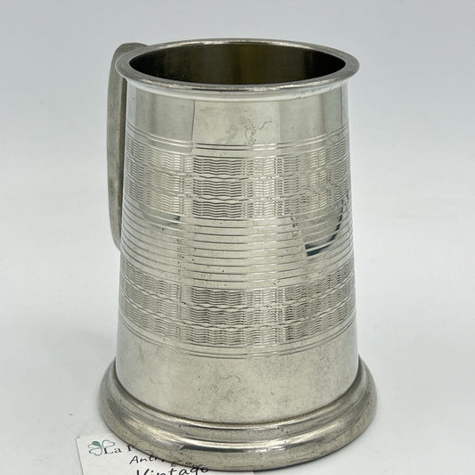 Portapenne da scrivania antico in metallo peltro boccale d'epoca 900 inglese XL Categoria  Sheffield & Argento