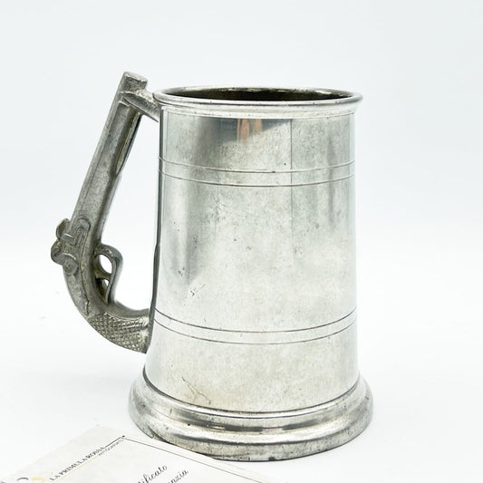 Portapenne da scrivania antico in metallo peltro boccale Sheffield 900 inglese Categoria  Sheffield & Argento