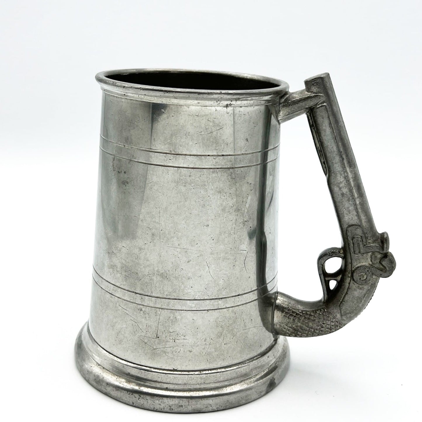 Portapenne da scrivania antico in metallo peltro boccale Sheffield 900 inglese Categoria  Sheffield & Argento