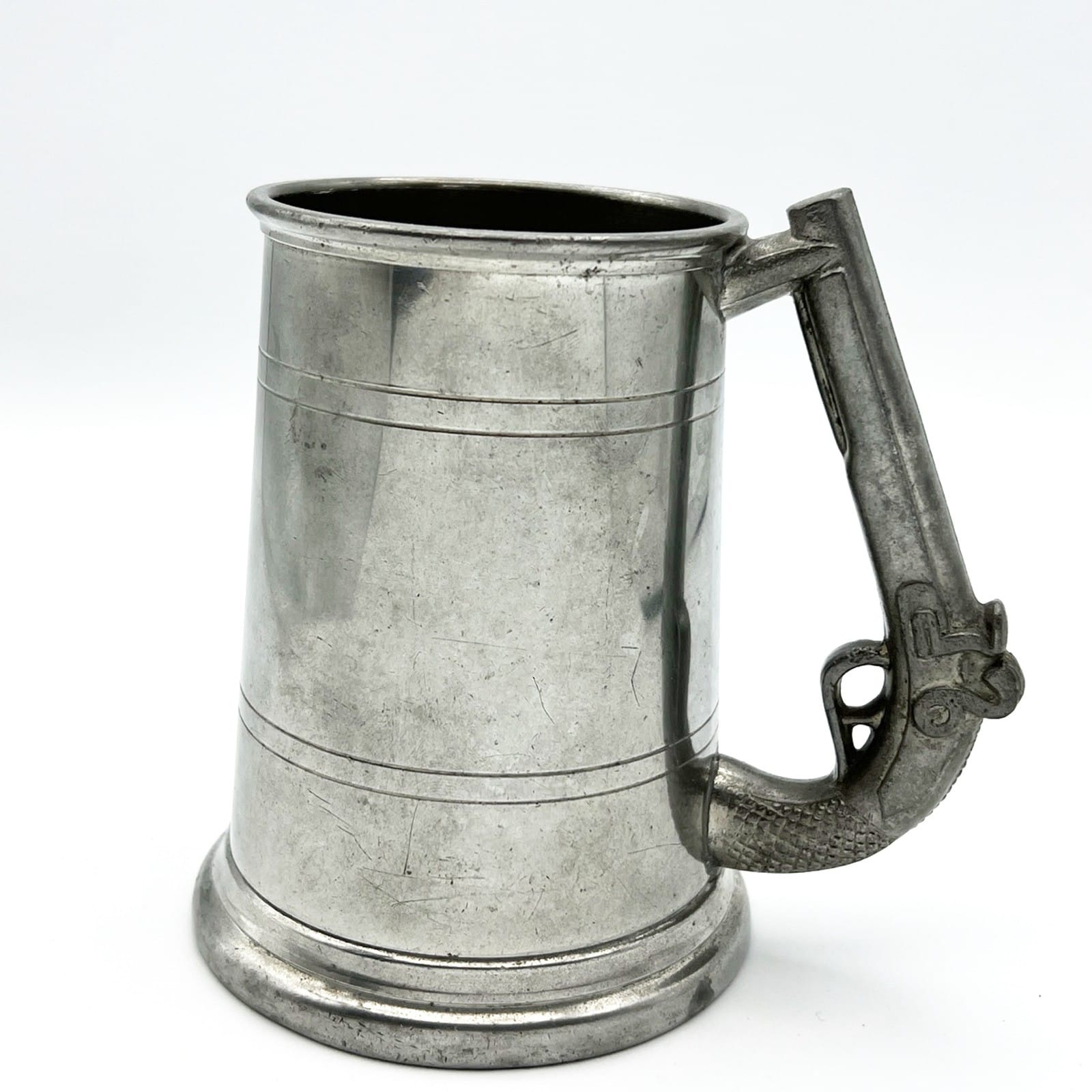 Portapenne da scrivania antico in metallo peltro boccale Sheffield 900 inglese Categoria  Sheffield & Argento
