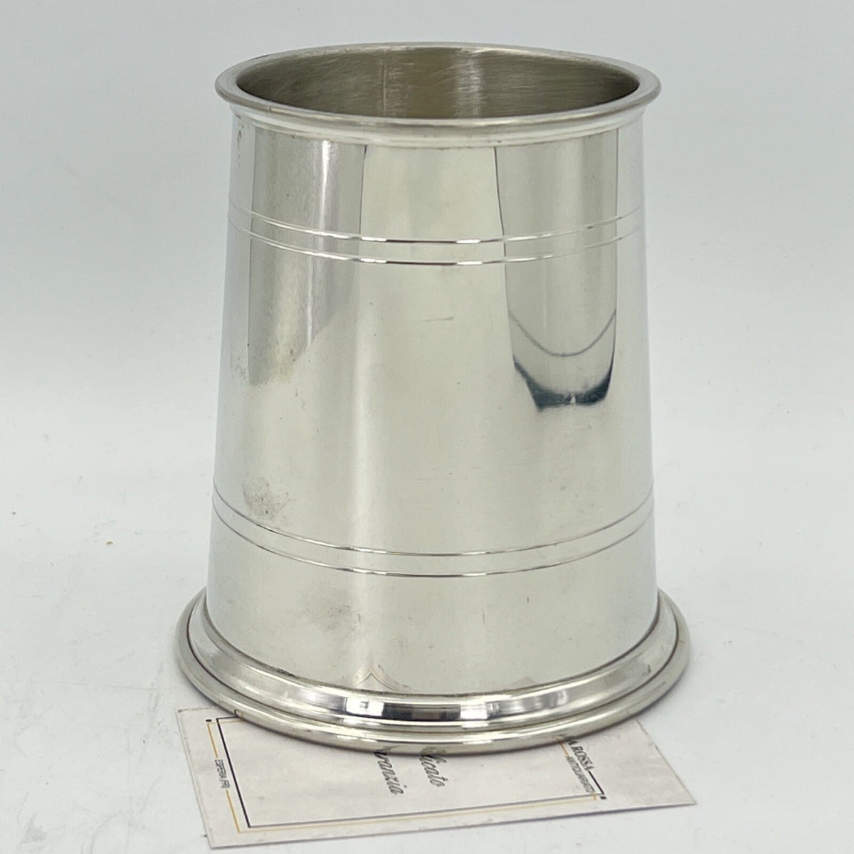 Portapenne da scrivania antico in metallo peltro boccale Sheffield 900 inglese Categoria  Sheffield & Argento