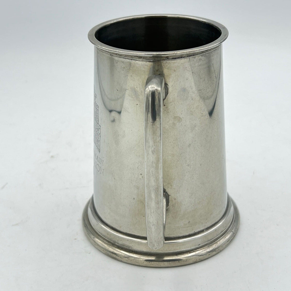 Portapenne da scrivania antico in metallo peltro boccale Sheffield 900 inglese X Categoria  Sheffield & Argento