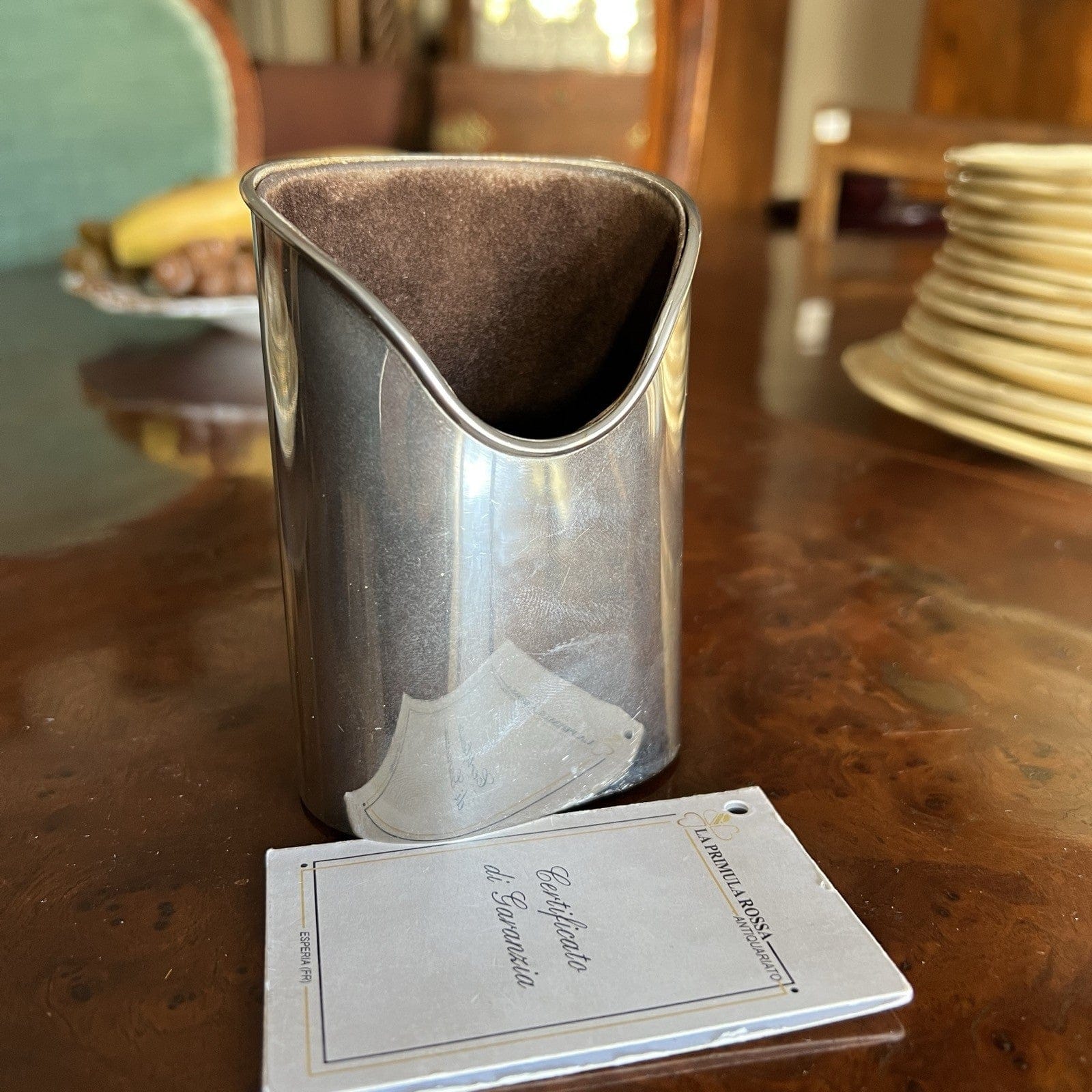 Portapenne da scrivania in stile antico in argento sheffield silver plated Categoria  Sheffield & Argento