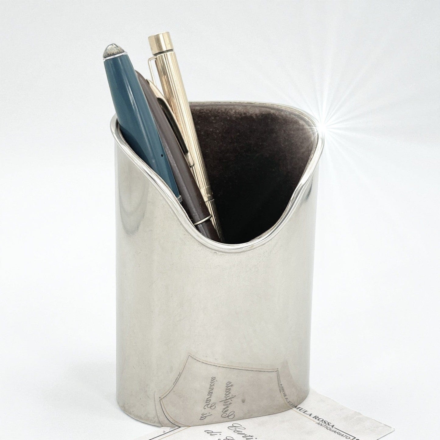 Portapenne da scrivania in stile antico in argento sheffield silver plated Categoria  Sheffield & Argento