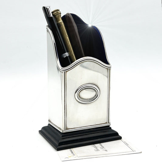 Portapenne da scrivania in stile antico in argento sheffield silver plated Olri Categoria  Sheffield & Argento