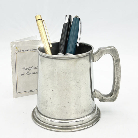 Portapenne da scrivania stile antico in argento sheffield boccale silver peltro Categoria  Sheffield & Argento