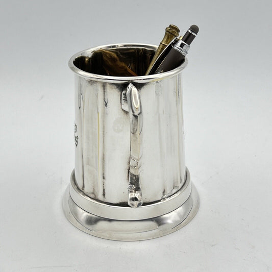Portapenne inglese da scrivania in argento Silver Plated Boccale stile antico Categoria  Sheffield & Argento