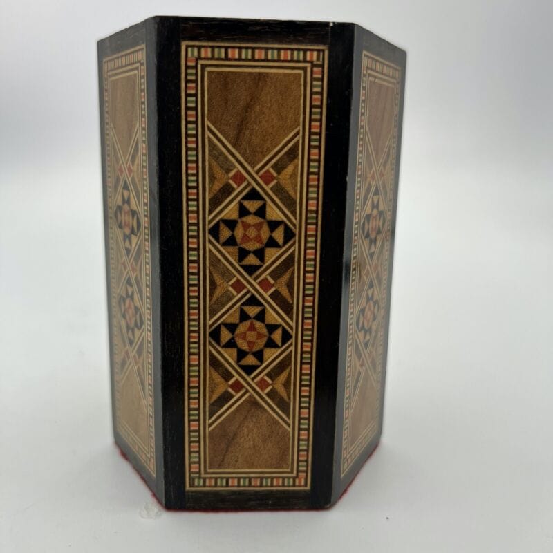 Portapenne intarsiato vintage in Legno stile antico Orientale Siriano Categoria  Accessori scrivania e ufficio
